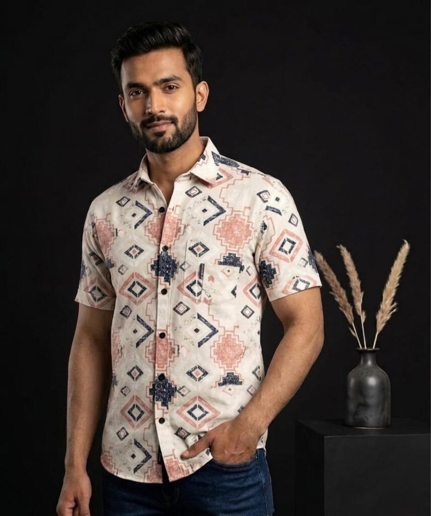 print half sleeve shirt